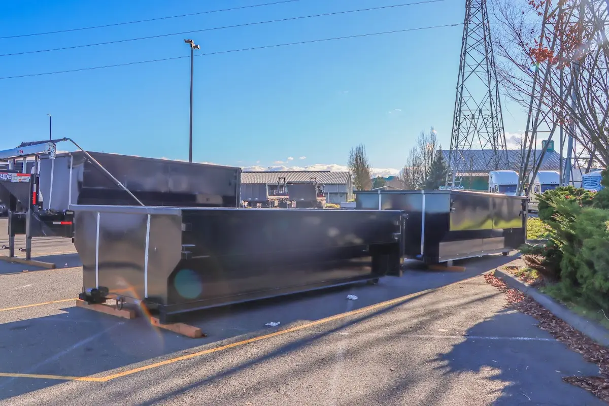 Roll-off dumpster ready for waste disposal at job site for Estate Cleanout Dumpster Rental in Wilmington